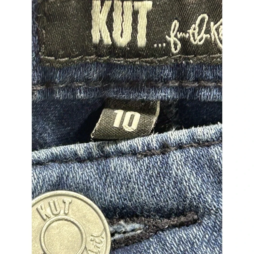 Kut From The Kloth Y2K Jeans Women Sz 10 Dark Blue Skinny Stretch Denim Mid Rise - Picture 6 of 13